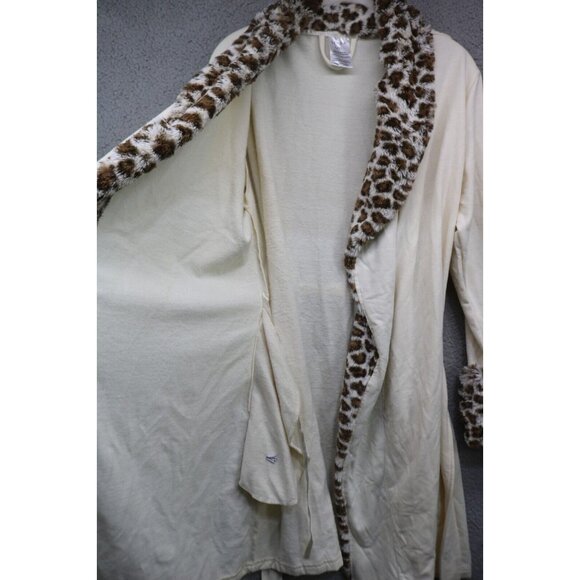Serra Faux Fur Collar & Trim Robe-Size L/XL-Soft-Belted-Pockets - Picture 5 of 10
